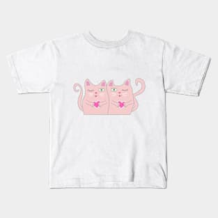 Valentine's day card with couple of cute cats Kids T-Shirt